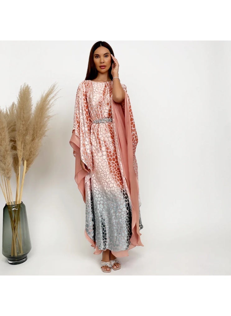 QABEELA RAM24 OMBRÉ DEVORÉ KAFTAN - Image 3
